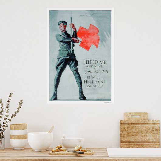 Het Rode Kruis hielp me (US00036) Poster (Keuken)