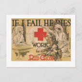 Het Rode Kruis Poster - als ik het mis, sterft hij Briefkaart (Voorkant)
