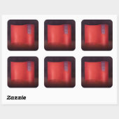 Het rode lacquerscherm krommen vierkante sticker (Vel)