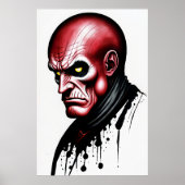 Het Rode Man met gele ogen | AI Art Poster (Voorkant)