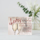 Het Rode Manuscript van Glitter nieuwjaars Uitnodi Briefkaart (Staand voorkant)