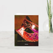 Het rode Masker Masqurade dankt u nota neemt van Bedankkaart (Achterkant)