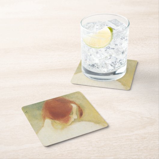 Het rode meisje, Helene Schjerfbeck Kartonnen Onderzetters (Insitu)