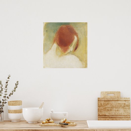 Het rode meisje, Helene Schjerfbeck Poster (Keuken)