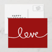 Het rode Met de hand geschreven Briefkaart van de (Voorkant / Achterkant)