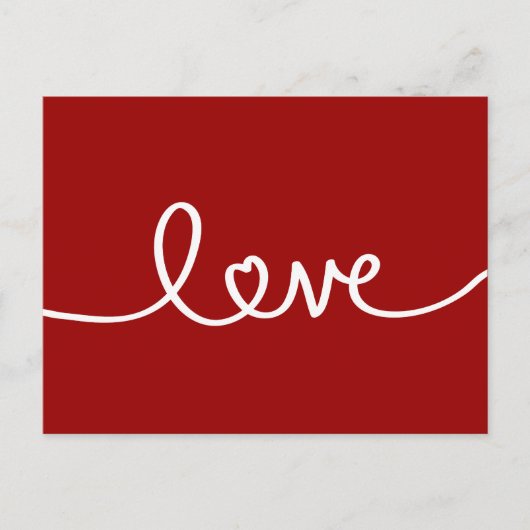 Het rode Met de hand geschreven Briefkaart van de (Voorkant)