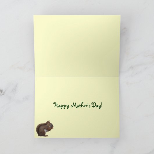 Het rode Moederdag van de Eekhoorn Kaart (Binnen)