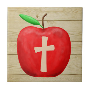 Het rode Monogram van Apple Tegeltje