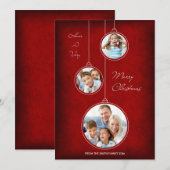 Het Rode Ornament van de Kaart van de Foto van de (Voorkant / Achterkant)
