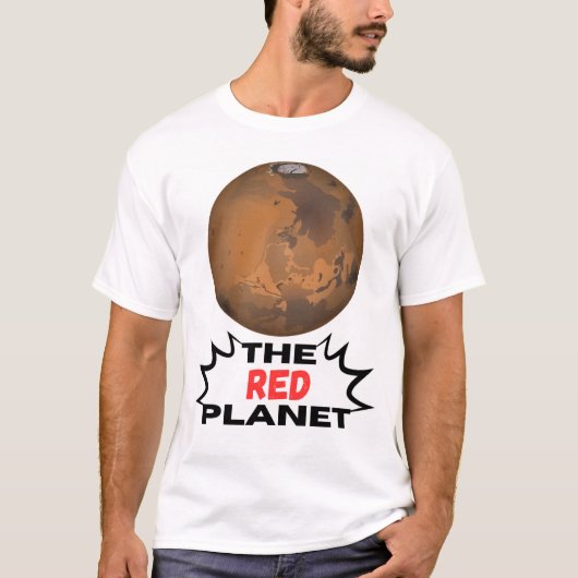 Het rode planeet Mars T-shirt – kosmische stijl (Voorkant)
