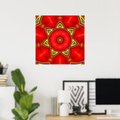 Het rode Poster van de Gele narcis (Thuiskantoor)