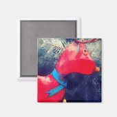 Het rode rendier magneet (Voorkant / Achterkant)