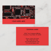 Het Rode rood van de 2 visitekaartjesjabloon van Visitekaartje (Voorkant / Achterkant)