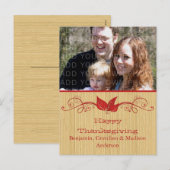 Het rode Rustieke Briefkaart van de Foto van de (Voorkant / Achterkant)
