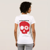 Het Rode Schedel Ontwerp van de Vrouw T-shirt (Achterkant volledig)