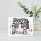 Het rode scheermeisje briefkaart (Staand voorkant)