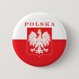 Het Rode Schild van Eagle van Polska Ronde Button 5,7 Cm