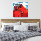 Het rode Schuurschilderen Canvas Afdruk (Insitu (Slaapkamer))