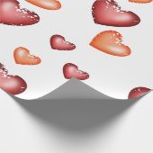 Het Rode Sinaasappel van het Patroon van het hart  Cadeaupapier (Hoek)