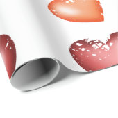 Het Rode Sinaasappel van het Patroon van het hart  Cadeaupapier (Rol Hoek)