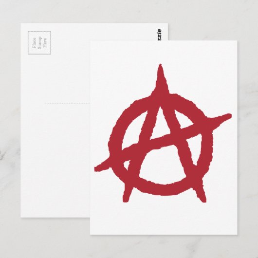 Het rode Symbool van de Anarchie Briefkaart (Voorkant / Achterkant)