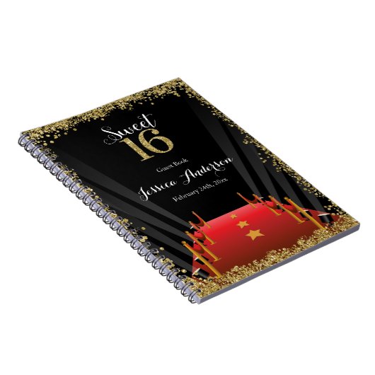 Het rode Tapijt Hollywood schittert het Zoete Boek Notitieboek (Rechterzijde)