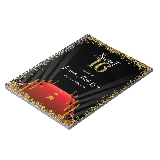 Het rode Tapijt Hollywood schittert het Zoete Boek Notitieboek (Linkerzijde)