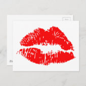 Het rode Teken van de Kus van de Lippenstift Briefkaart (Voorkant / Achterkant)