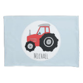 Het rode trekkerpatroon van de jongen met de naam  kussensloop (Voorkant-Links)