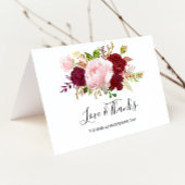 Het rode Tropische en Romantische Huwelijk dankt u Bedankkaart