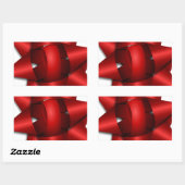 het rode van het de giftlint van de boogvakantie rechthoekige sticker (Vel)
