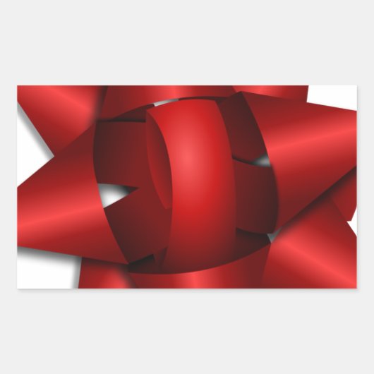 het rode van het de giftlint van de boogvakantie rechthoekige sticker (Voorkant)
