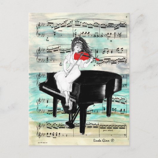 Het Rode Violin Briefkaart (Voorkant)