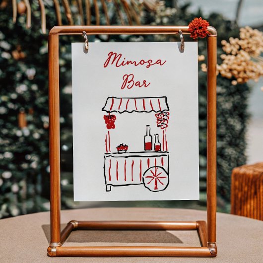 Het rode Vrijgezellenfeest Mimosa Bar Poster