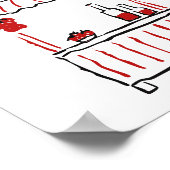 Het rode Vrijgezellenfeest Mimosa Bar Poster (Hoek)