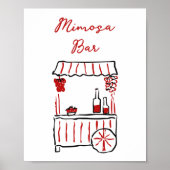 Het rode Vrijgezellenfeest Mimosa Bar Poster (Voorkant)