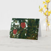 Het rode Wenskaart van de Bladeren van het Hart Kaart (Gele Bloem)