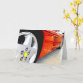 Het rode wenskaart van de Sportwagen Kaart (Gele Bloem)