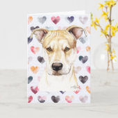 Het rode Wenskaart van DogArt van de Stier van de Kaart (Gele Bloem)