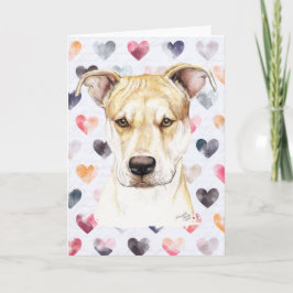 Het rode Wenskaart van DogArt van de Stier van de Kaart
