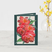 Het rode Wenskaart van Pioenen Kaart (Gele Bloem)