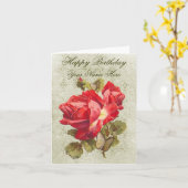 Het rode Wenskaart van Rozen Kaart (Gele Bloem)