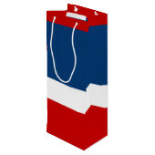 Het rode wit en blauw - Wijnreuzenzak, glanzend Wijn Cadeautas (Achterkant Gekanteld)