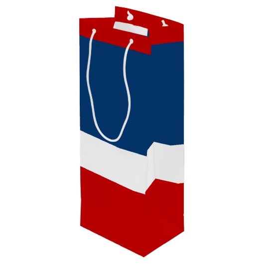 Het rode wit en blauw - Wijnreuzenzak, glanzend Wijn Cadeautas (Achterkant Gekanteld)