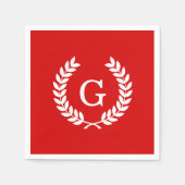 Het rode Witte Aanvankelijke Monogram van de Servetten (Voorkant)