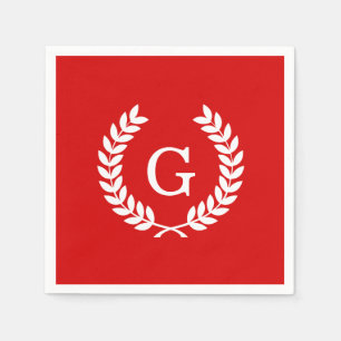 Het rode Witte Aanvankelijke Monogram van de Servetten