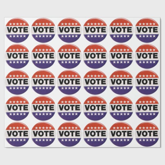 Het rode Witte & Blauwe Ontwerp van de Stem Cadeaupapier (Vlak)