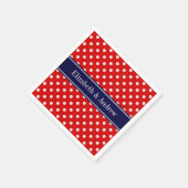 Het rode Witte Monogram van het Lint van Stippen Servetten (Hoek)