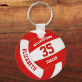het rode witte sportteam is volleybal sleutelhanger (Voorkant)