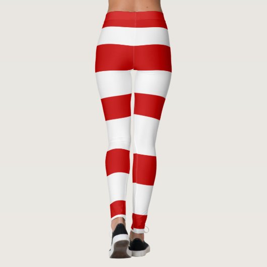 Het rode Witte Vakantie van Kerstmis van de Leggings (Achterkant)